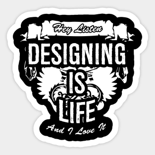 Designing Is Life Creative Job Typography Design Sticker